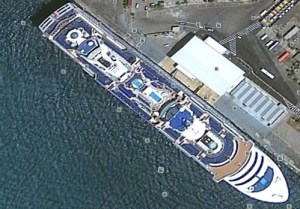 Sea Princess docked in Oranjestad, Aruba.