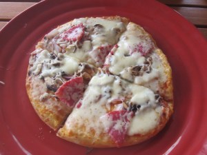 Diavola Pizza With Mushroom, Onion, Salami and Mozzarella 