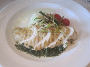 Grilled Chicken Breast with Parmesan Risotto. (This also came with Ratatouille but I asked for it without)