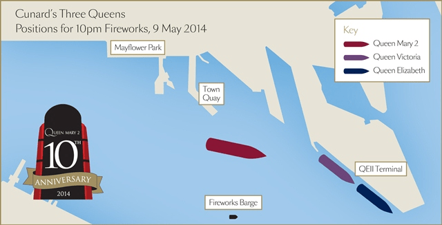 Three Ships Formation Cunard May 2014