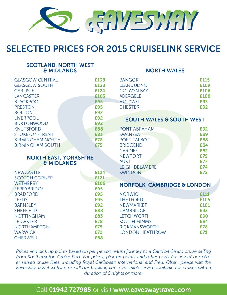 Eavesway Cruise Link 2015 Price List