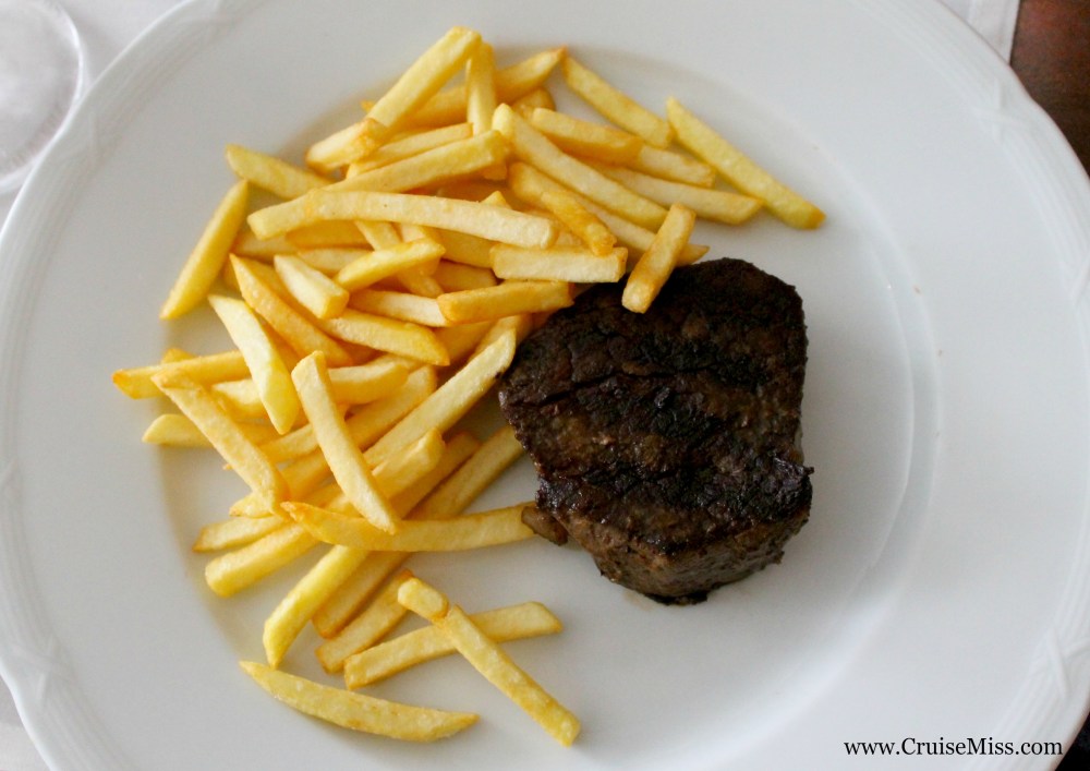 Fillet of beef with french fries - Room Service!