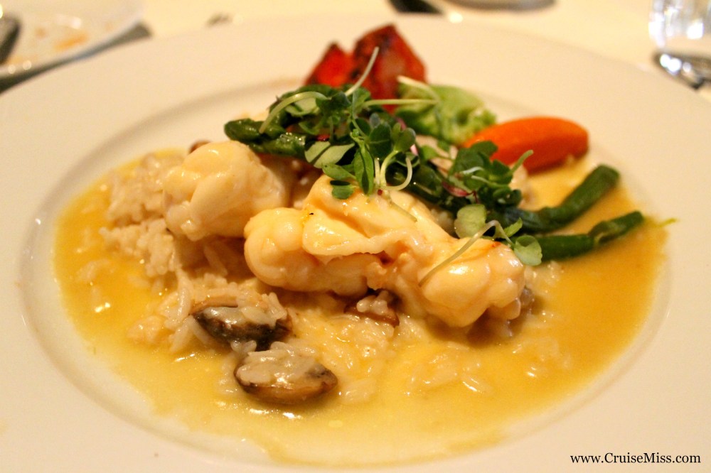 Sautéed lobster tail in Chardonnay butter sauce with creamy field mushrooms and Pilaf rice.