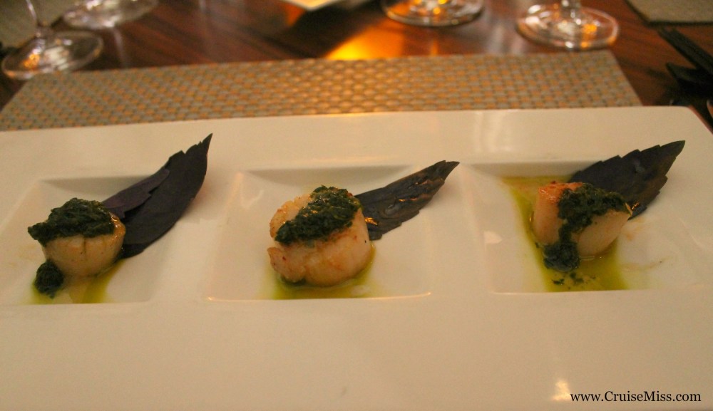 Atlantic seared scallops with Thai basil