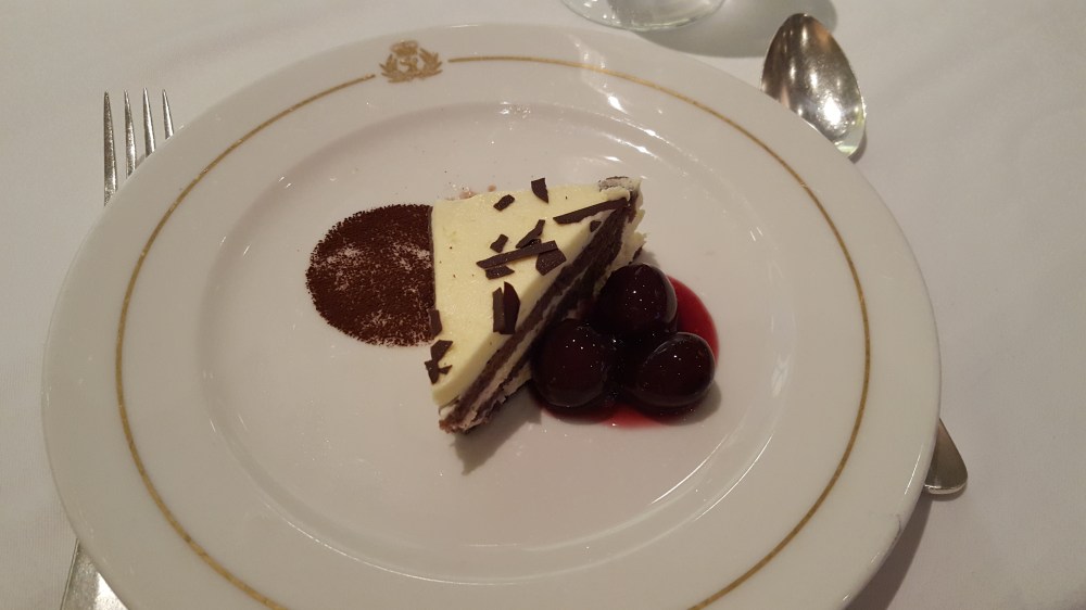 Low sugar black forest cake with cherry compote