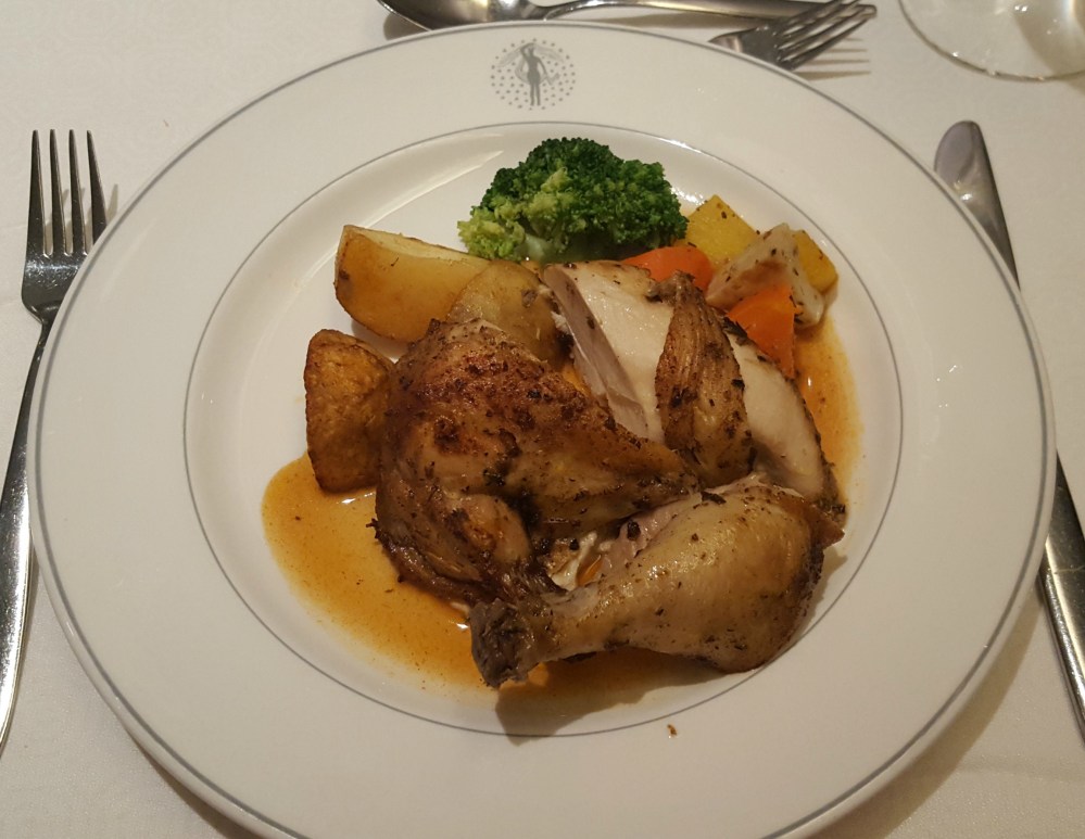 Garlic and herb roasted chicken with roast potatoes - Main Dining Room 