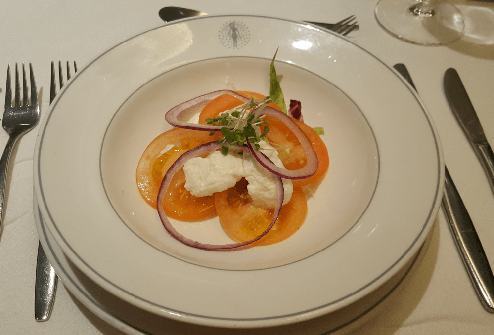 Tomato, mozzarella and onion salad - Main Dining Room