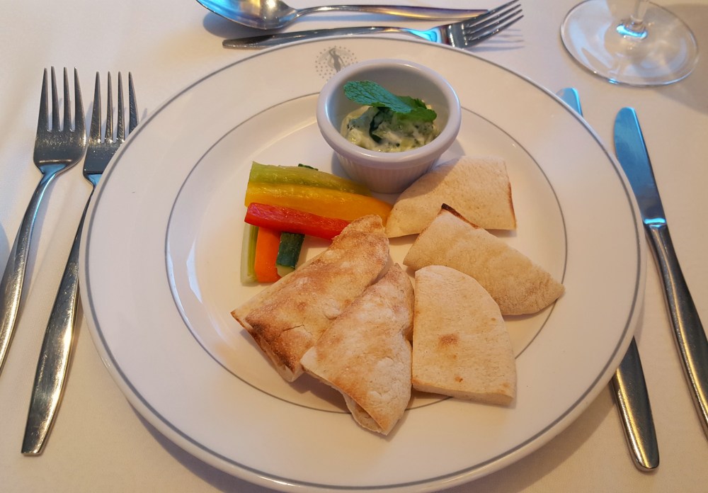 Tzatziki dip with extra pitta bread - Main Dining Room