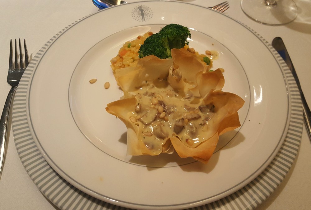 Filo basked filled with mushroom ragout - Main Dining Room 