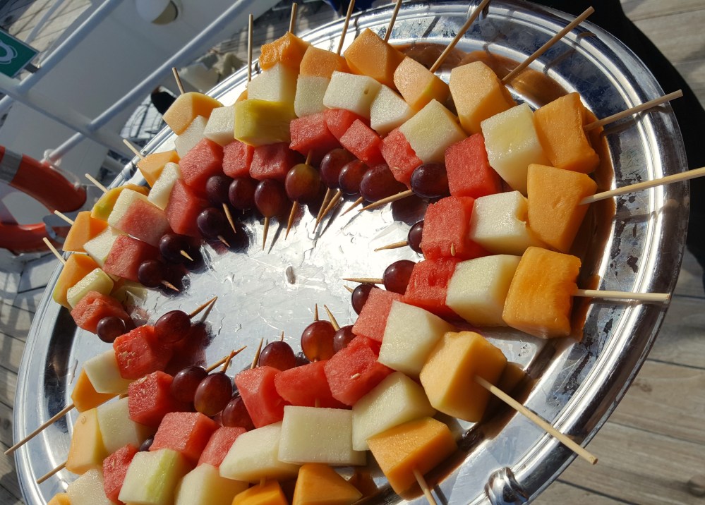 Fresh fruit served on the open deck to cool us down - I thought this was a nice touch.
